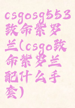 csgosg553致命紫罗兰(csgo致命紫罗兰配什么手套)