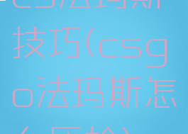 cs法玛斯技巧(csgo法玛斯怎么压枪)