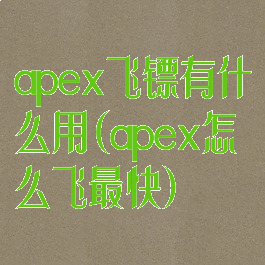 apex飞镖有什么用(apex怎么飞最快)