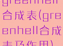 greenhell合成表(greenhell合成表及作用)