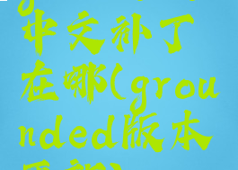 grounded中文补丁在哪(grounded版本更新)