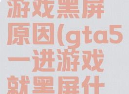 gta5进入游戏黑屏原因(gta5一进游戏就黑屏什么情况)