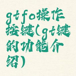 gtfo操作按键(gt键的功能介绍)