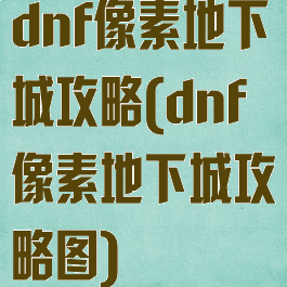dnf像素地下城攻略(dnf像素地下城攻略图)