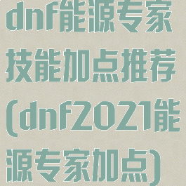 dnf能源专家技能加点推荐(dnf2021能源专家加点)