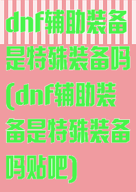 dnf辅助装备是特殊装备吗(dnf辅助装备是特殊装备吗贴吧)