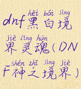 dnf黑白境界灵魂(DNF神之境界)