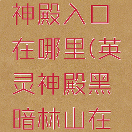 dnf黑暗神殿入口在哪里(英灵神殿黑暗林山在哪里)