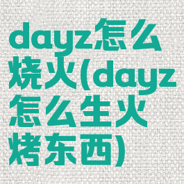 dayz怎么烧火(dayz怎么生火烤东西)