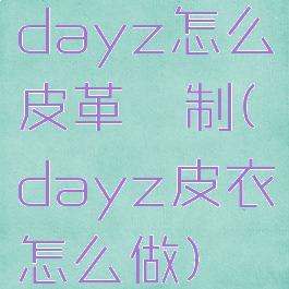 dayz怎么皮革鞣制(dayz皮衣怎么做)