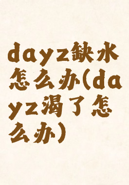 dayz缺水怎么办(dayz渴了怎么办)