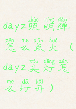 dayz照明弹怎么点火(dayz头灯怎么打开)