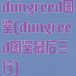 dungreed图鉴(dungreed图鉴最后三行)