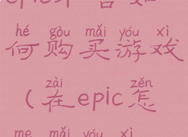 epic平台如何购买游戏(在epic怎么买游戏)