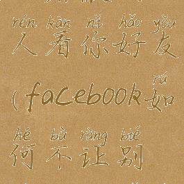 facebook怎么屏蔽别人看你好友(facebook如何不让别人看到我的好友)