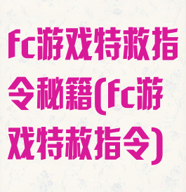 fc游戏特救指令秘籍(fc游戏特赦指令)