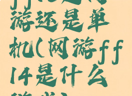 ff16是网游还是单机(网游ff14是什么游戏)