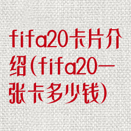 fifa20卡片介绍(fifa20一张卡多少钱)