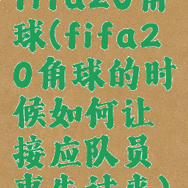 fifa20角球(fifa20角球的时候如何让接应队员事先过来)