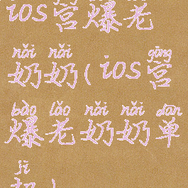 ios宫爆老奶奶(ios宫爆老奶奶单机)