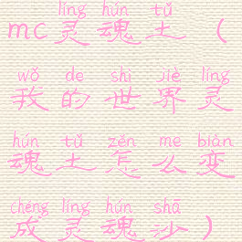 mc灵魂土(我的世界灵魂土怎么变成灵魂沙)