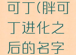 mega胖可丁(胖可丁进化之后的名字叫什么)
