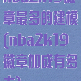 nba2k19徽章最多的建模(nba2k19徽章加成有多大)