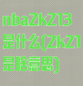nba2k213是什么(2k21是啥意思)