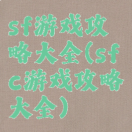 sf游戏攻略大全(sfc游戏攻略大全)