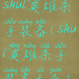 skul英雄杀手装备(skul英雄杀手装备大全)