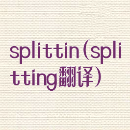 splittin(splitting翻译)
