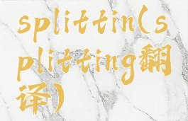 splittin(splitting翻译)