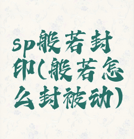 sp般若封印(般若怎么封被动)