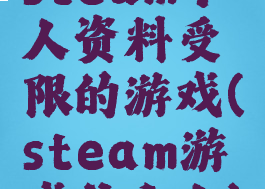 steam个人资料受限的游戏(steam游戏什么人)