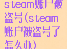 steam账户被盗号(steam账户被盗号了怎么办)