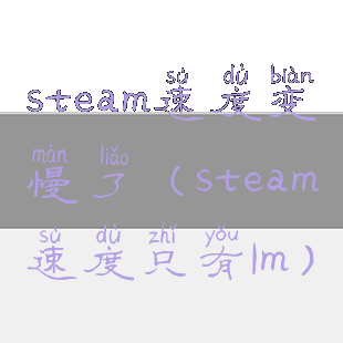 steam速度变慢了(steam速度只有1m)