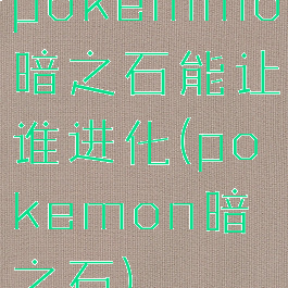 pokemmo暗之石能让谁进化(pokemon暗之石)