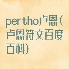 pertho卢恩(卢恩符文百度百科)