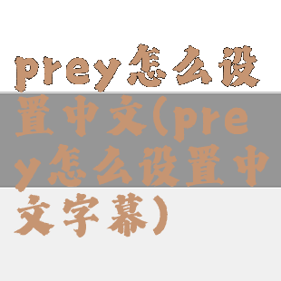 prey怎么设置中文(prey怎么设置中文字幕)