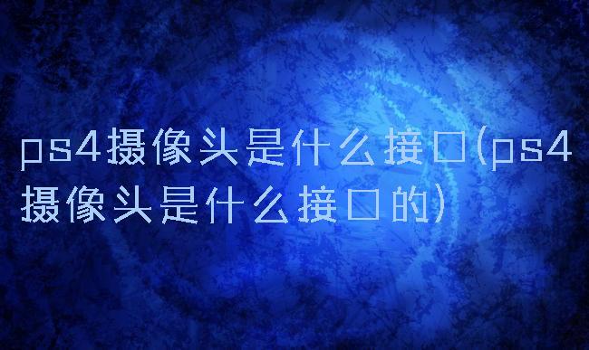 ps4摄像头是什么接口(ps4摄像头是什么接口的)
