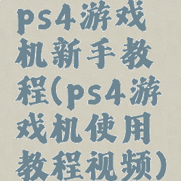 ps4游戏机新手教程(ps4游戏机使用教程视频)