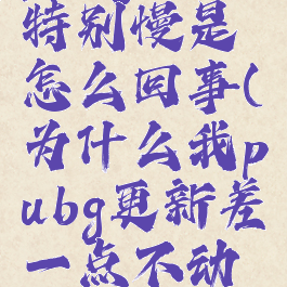pubg更新特别慢是怎么回事(为什么我pubg更新差一点不动了)