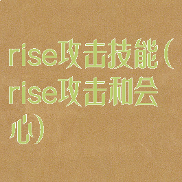 rise攻击技能(rise攻击和会心)