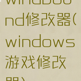 windbound修改器(windows游戏修改器)