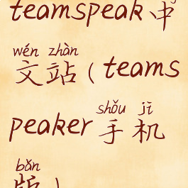 teamspeak中文站(teamspeaker手机版)