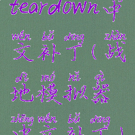 teardown中文补丁(战地模拟器中文补丁)