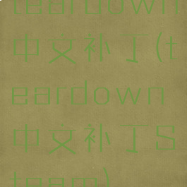 teardown中文补丁(teardown中文补丁Steam)