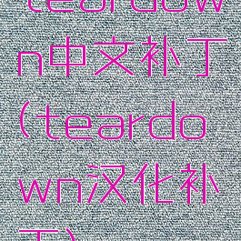 teardown中文补丁(teardown汉化补丁)