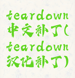 teardown中文补丁(teardown汉化补丁)