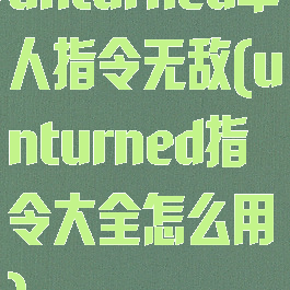 unturned单人指令无敌(unturned指令大全怎么用)